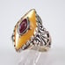 Vintage Carolyn Pollack Sterling Silver Ring - Mother of Pearl and Purple Oyster