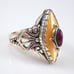 Vintage Carolyn Pollack Sterling Silver Ring - Mother of Pearl and Purple Oyster