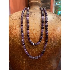 Chunky and Long Amethyst Necklace