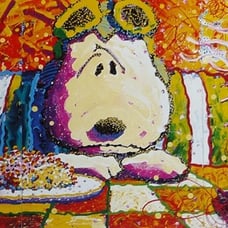 TOM EVERHART Last Supper Snoopy dog PEANUTS Lithograph Charles Schulz Poster