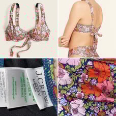 J crew 88 Cross-Back Bikini Top Liberty® Meadow Song Floral 34A NWOT