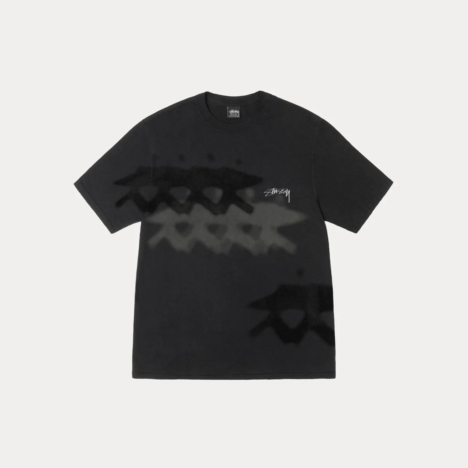 Stussy Low Tide Pigment Dyed Black T Shirt XXL