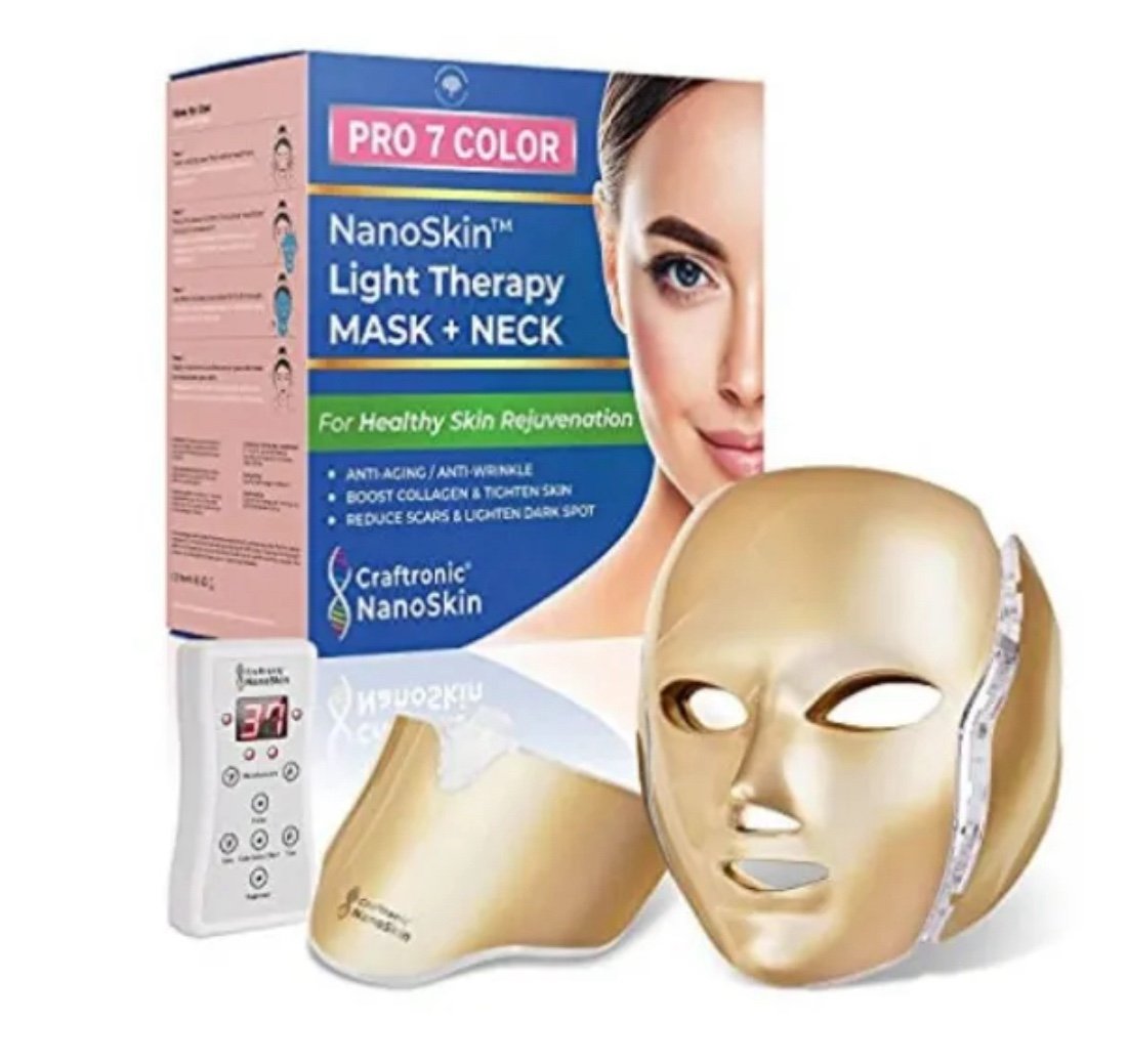 NanoSkin Pro 7 Color LED Light Therapy Beauty Device | Mask For Face & Neck Skin