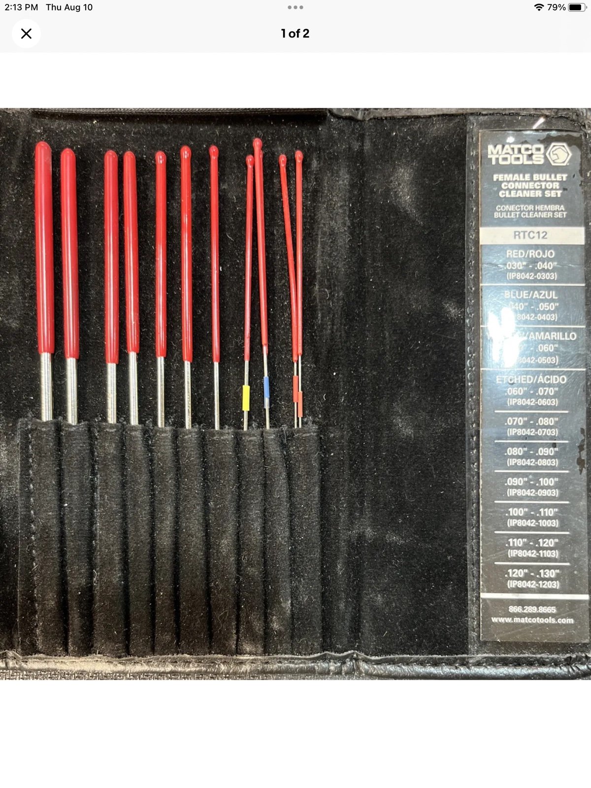 Matco Tools RTC12 Female Bullet Connector Cleaner Set Factory