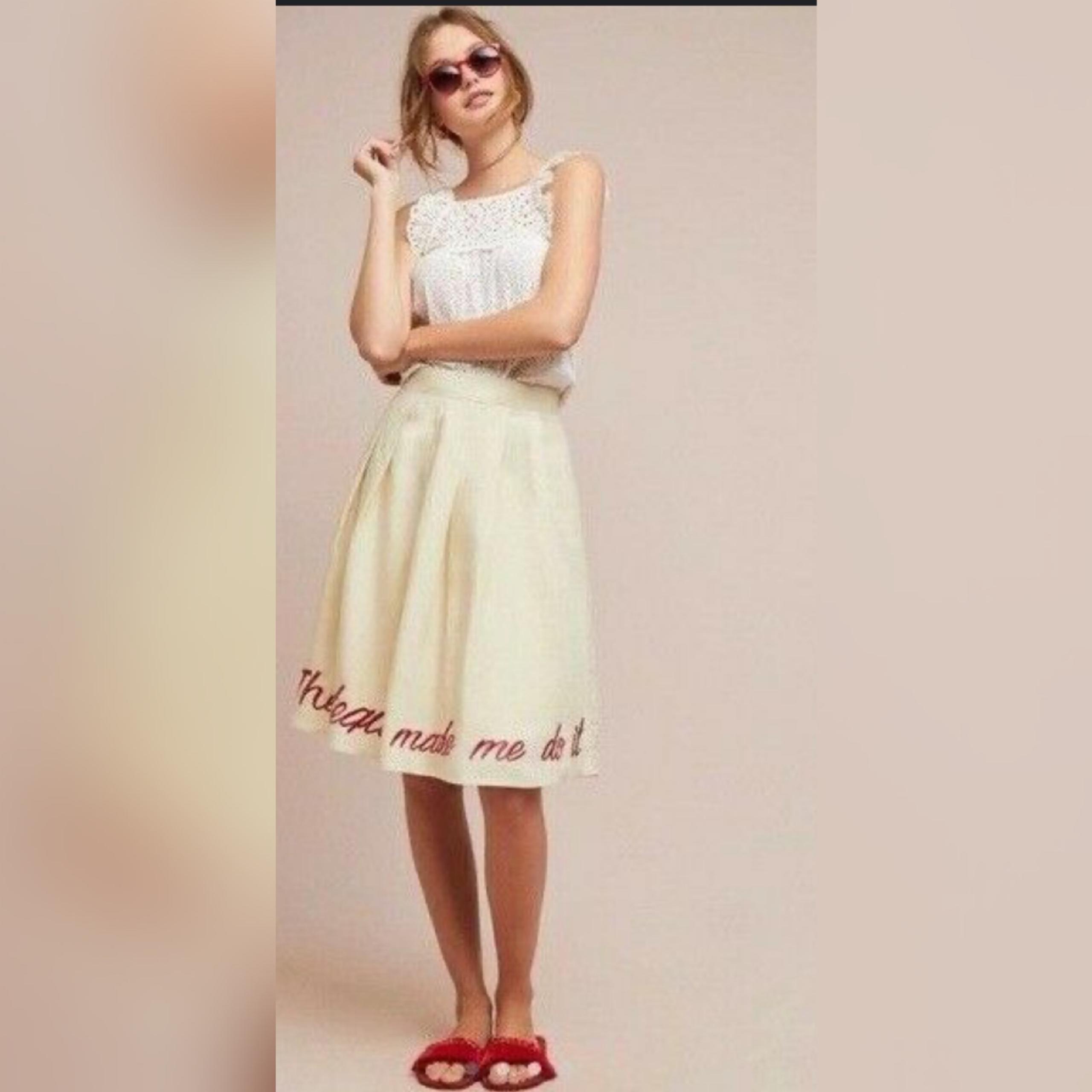 NWT Eva Franco Anthropologie Tequila Made me do it full tan  skirt
