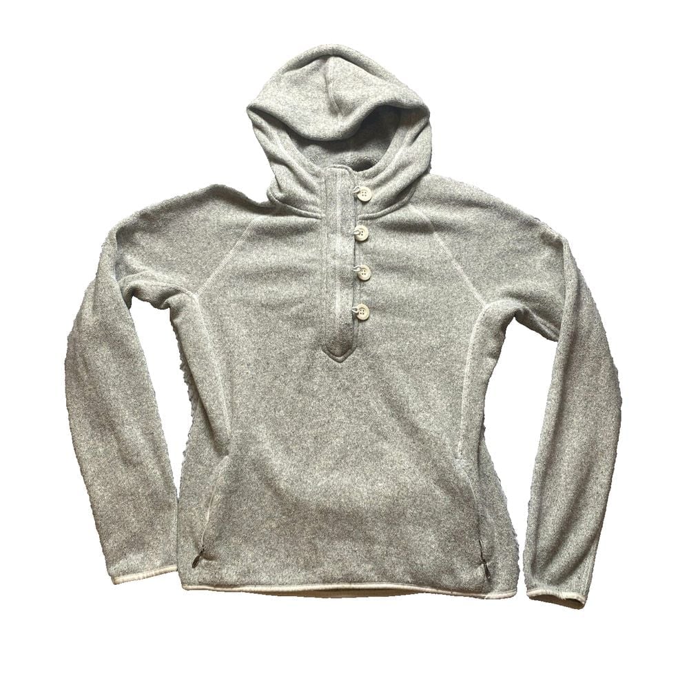 The North Face Sweatshirt Womens Large Gray Buttons Hoodie Sweater Fleece Ladies