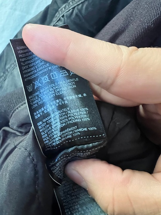 SuperDry Pigment Denim Mix Bomber Jacket Size L - detail