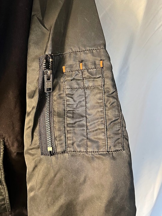 SuperDry Pigment Denim Mix Bomber Jacket Size L - detail