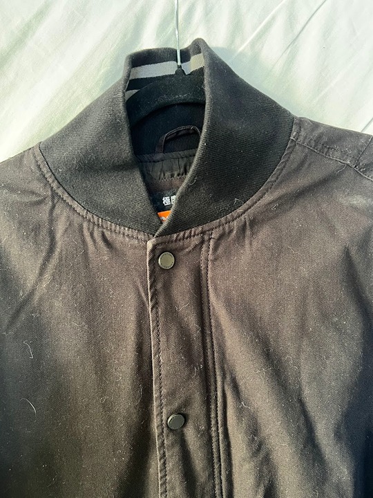 SuperDry Pigment Denim Mix Bomber Jacket Size L - detail