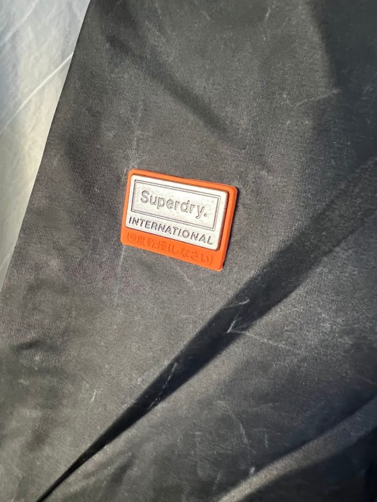 SuperDry Pigment Denim Mix Bomber Jacket Size L - detail