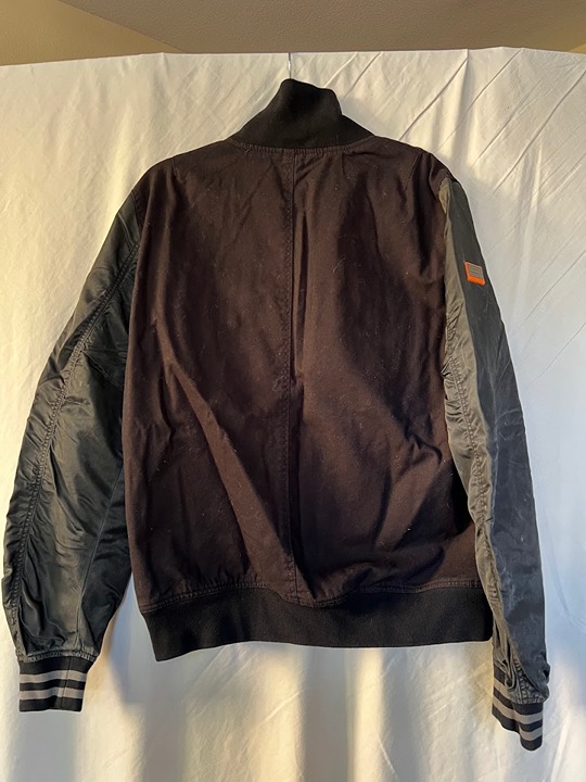 SuperDry Pigment Denim Mix Bomber Jacket Size L - detail