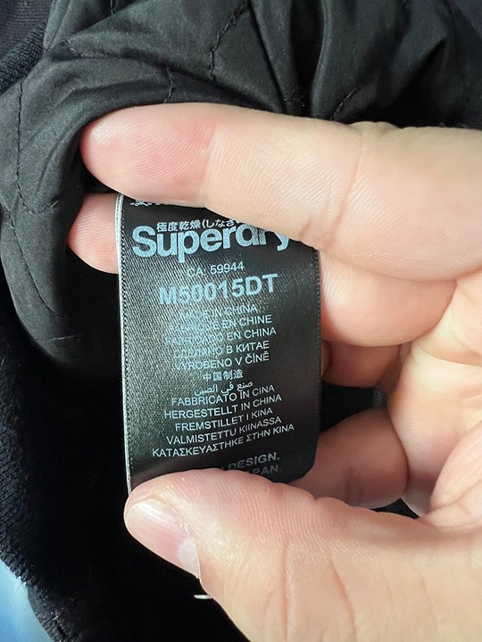 SuperDry Pigment Denim Mix Bomber Jacket Size L - detail
