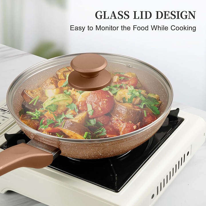 Healthy No Toxic Cookware, Pan Set for Cooking, PFOA Free -sz89