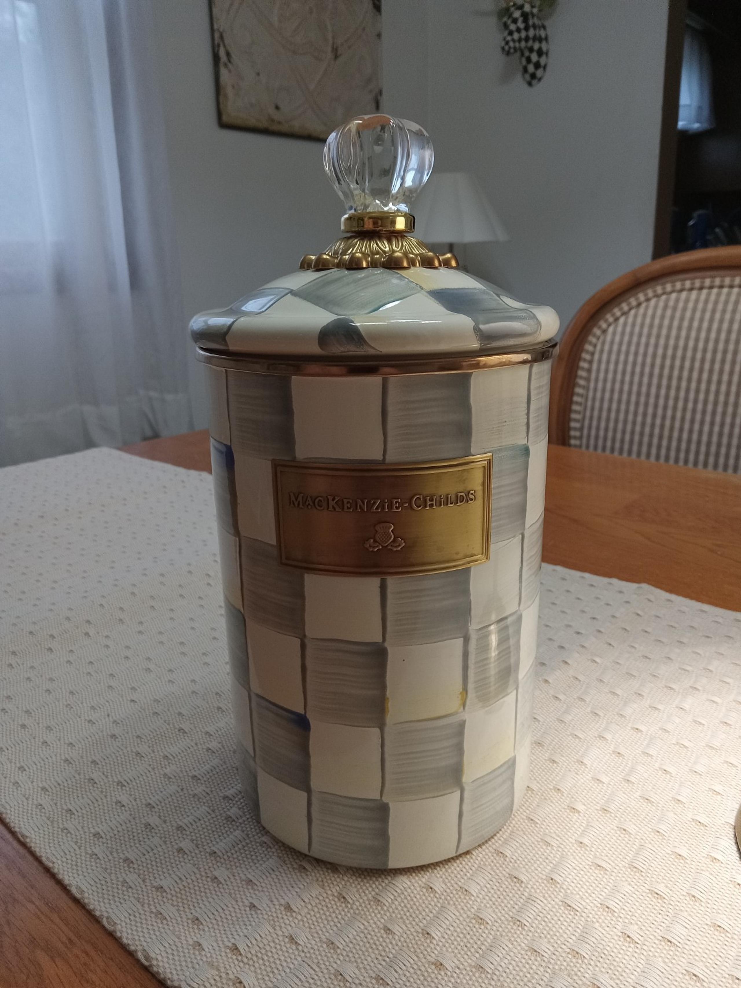 MacKenzie Childs Large Sterling Check Canister