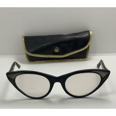 Vintage Harlequin USA 5 Cateye Eyeglass/Sunglass Frames 42-18 Black 1950s