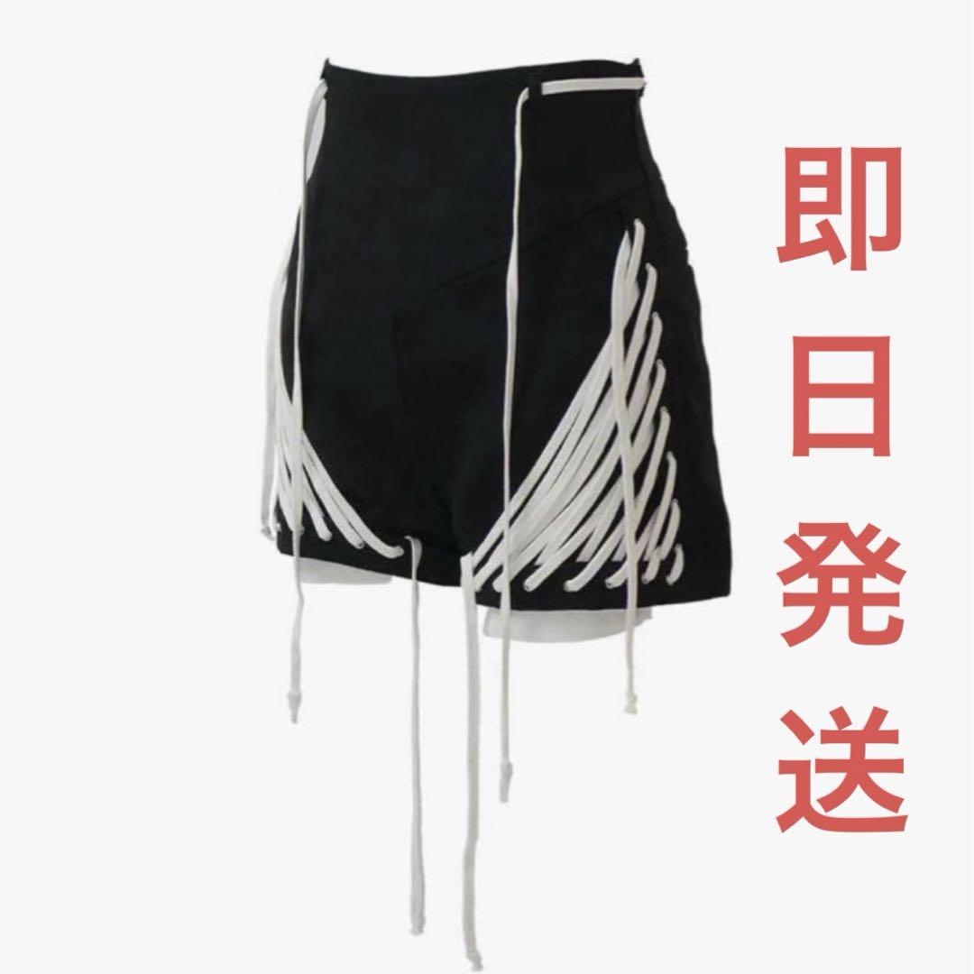 S lace up shorts theredthread ブラック THEREDTHREAD / ザレッドスレッド】S lace up shorts