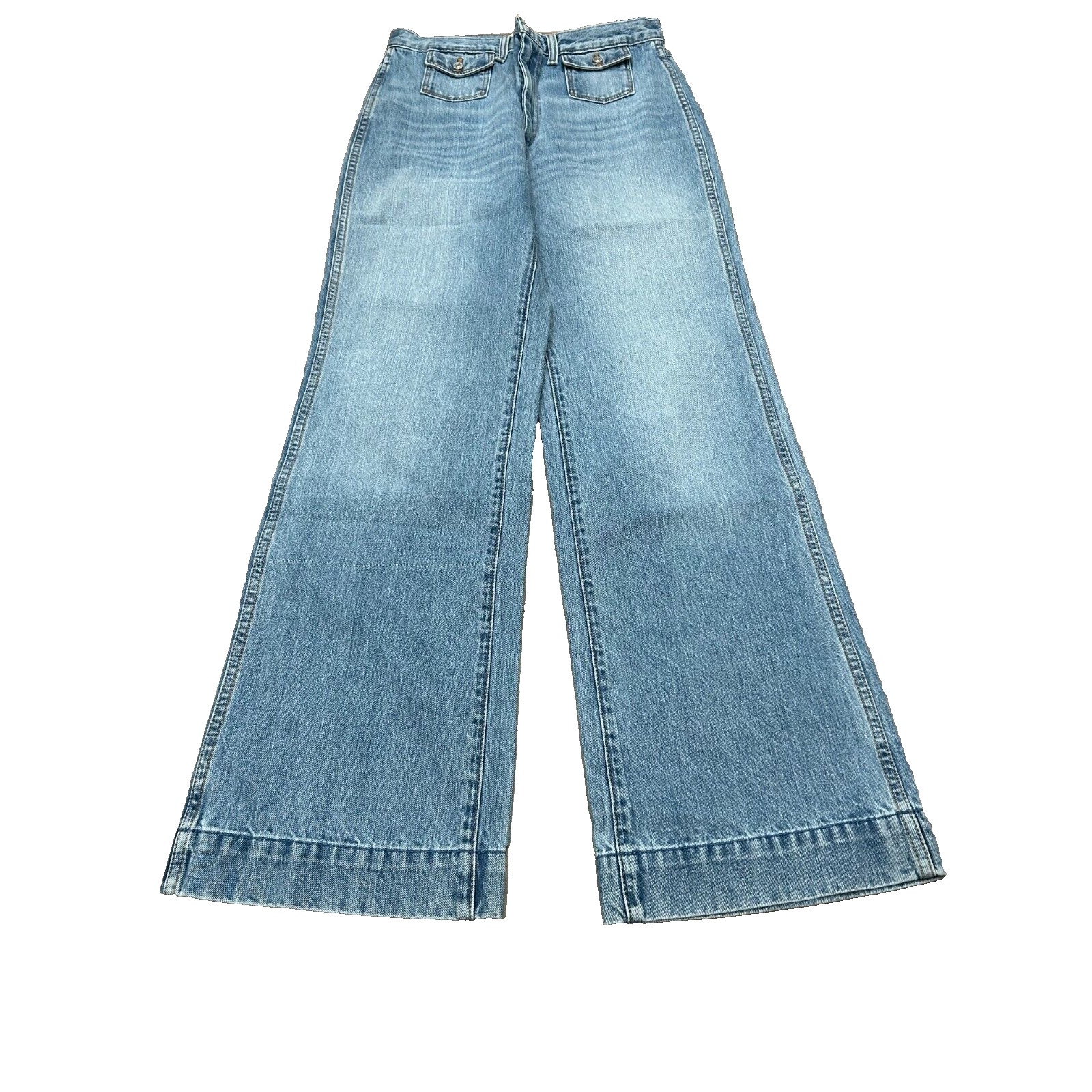 NWT Re/done Women's Vintage Fade 70's Pocket Wide Leg Jeans Size 29