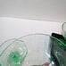 Rare Green Cocktail, Martini,Dessert Stemmed Glass 4 3/4 Set of 3 Uranium ***