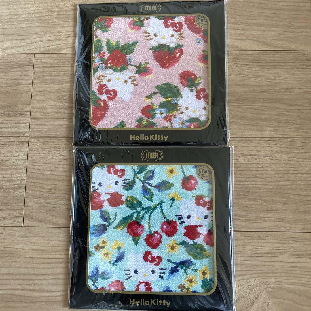 Two Feiler Hello Kitty handkerchiefs