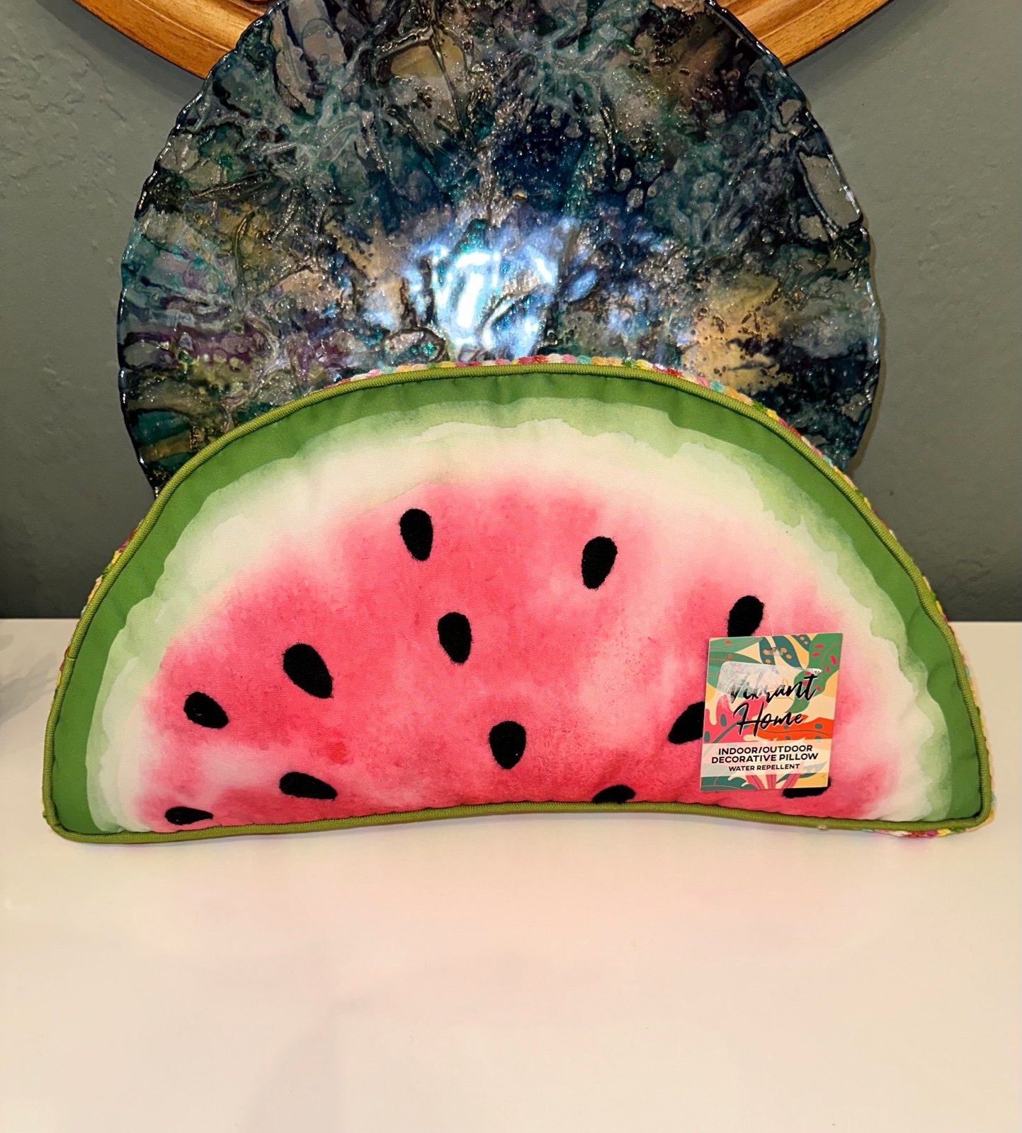 Vibrant Home Watermelon Accent Pillow Water Proof Indoor Outdoor Home Decor