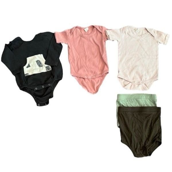 Kate Quinn Baby Toddler Organic Cotton & Bamboo Bundle Onesies Bubble Bloomers