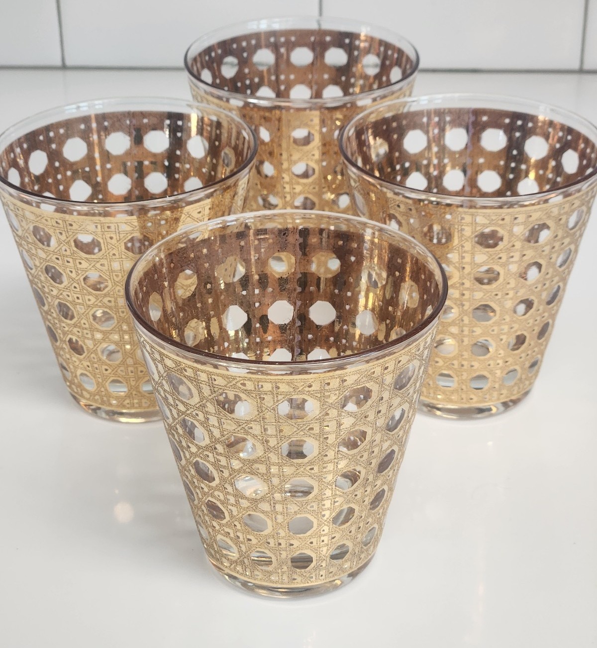 Vintage Culver Canella 4 Low Ball Glasses Set of 4