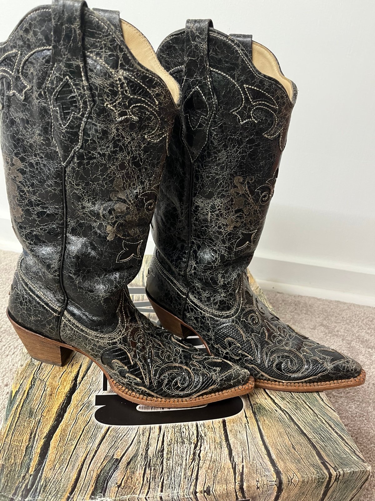 Corral Vintage Lizard Overlay Boots