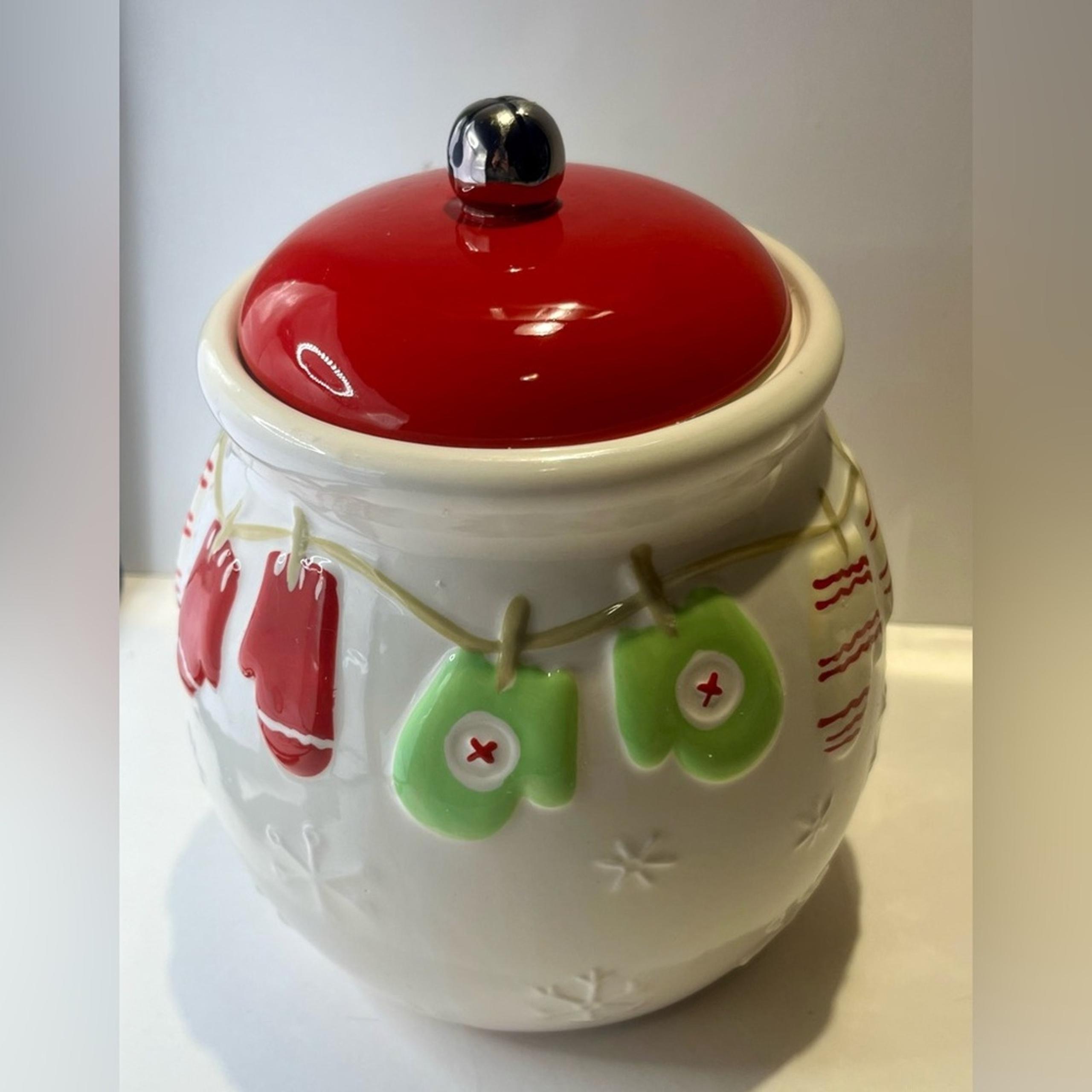 Vintage Mittens cookie jar with lid - Hallmark