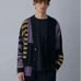 [PUBRIC TOKYO] Hand-Stitched Mix Cardigan