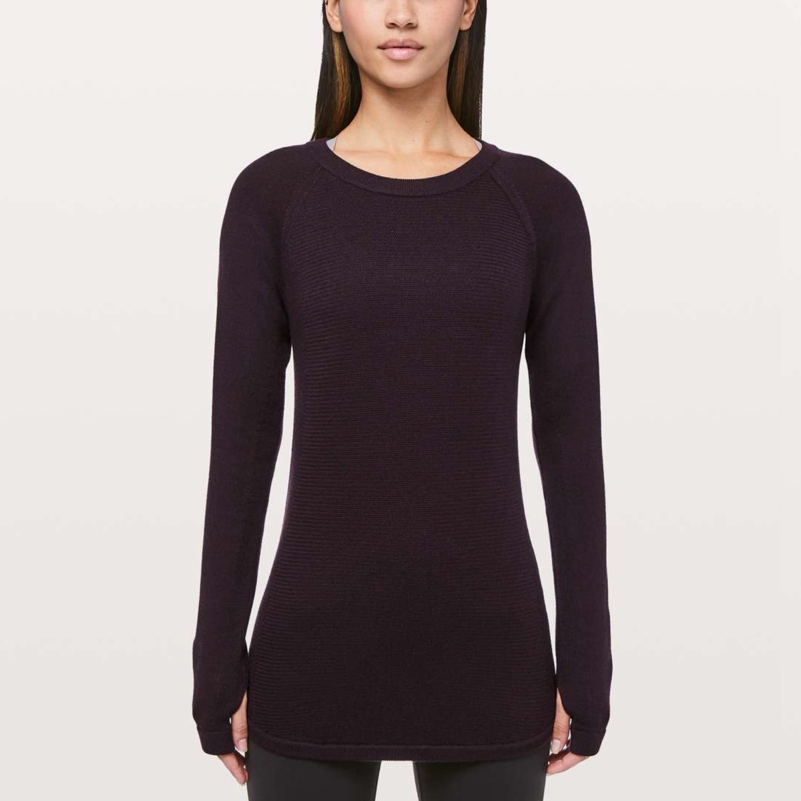 Lululemon Sit In Lotus Sweater Sz 4 In Black Cherry