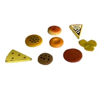 Vtg Pretend Play Food Cheeses Bagel Chocolate Chip Cookies Pickles Bread Tomato