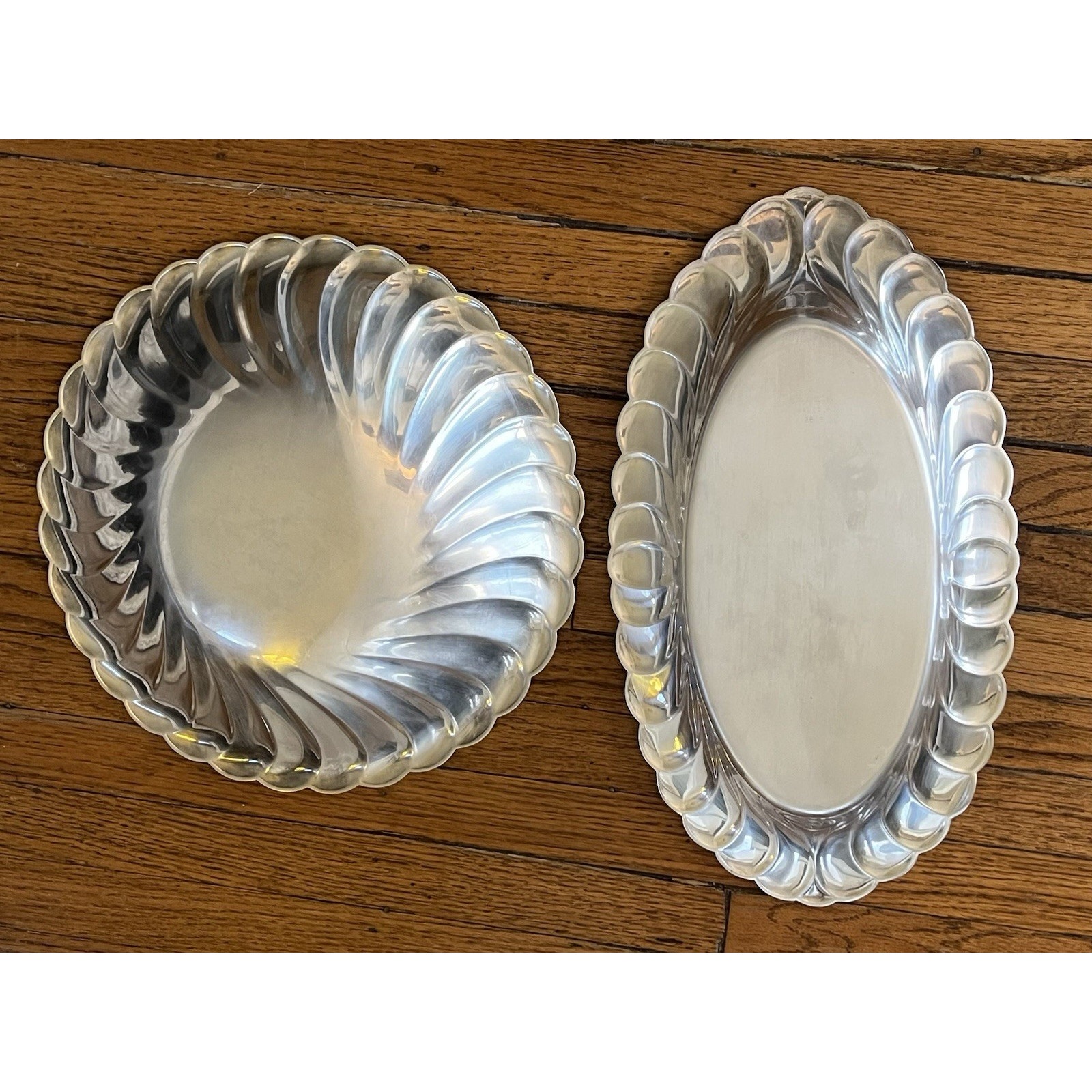 Vintage Waverly Wm. Rogers Silver Bread Plate/Serving Tray & Round Serving Bowl