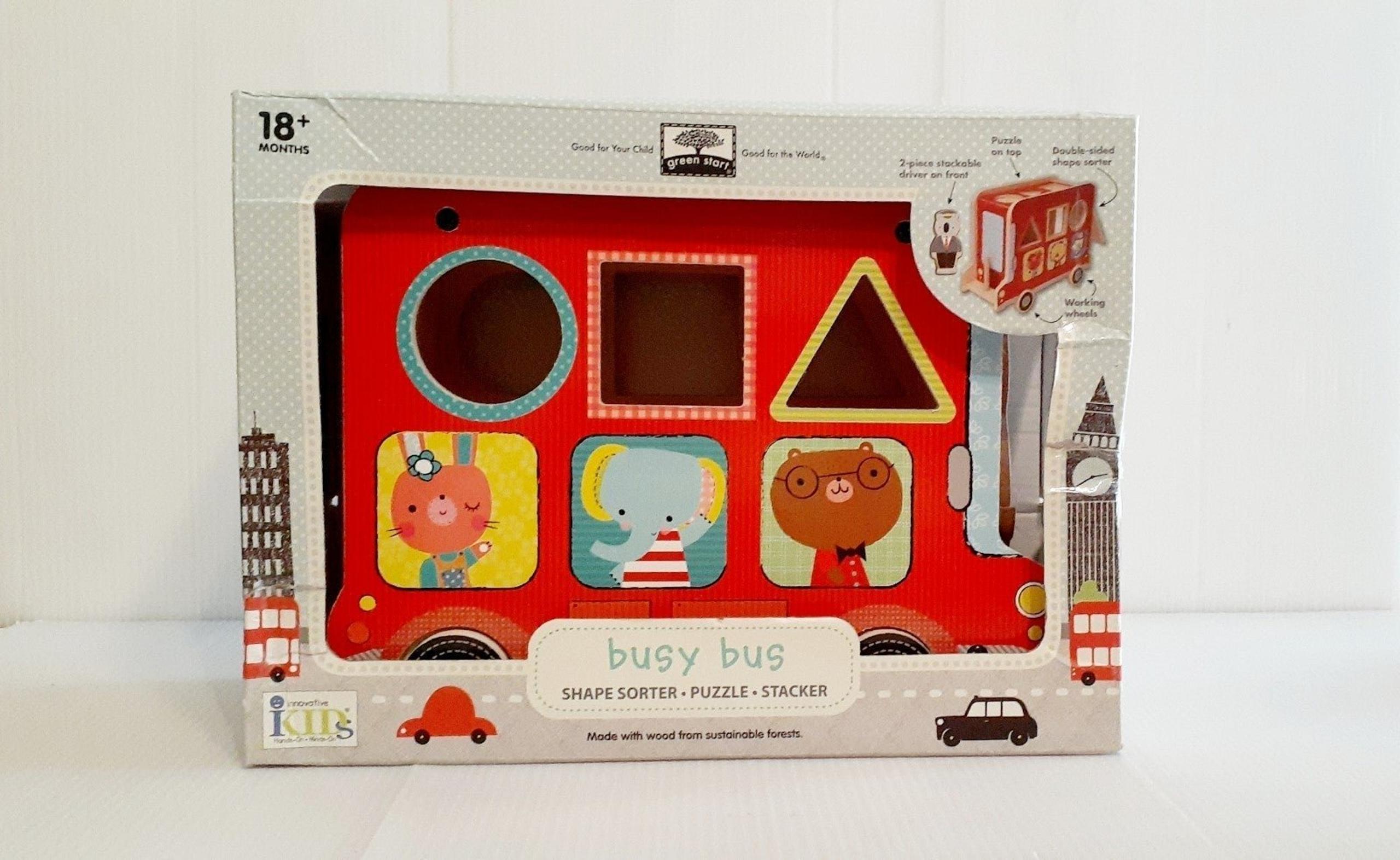 Busy Bus Wooden Toddler Playset