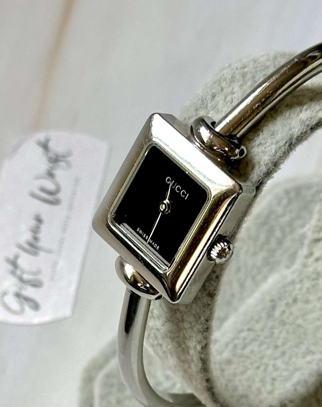 Gucci 1900L Silver Stainless Steel 19mm Ladies’ Swiss-Made Luxury Bangle Watch
