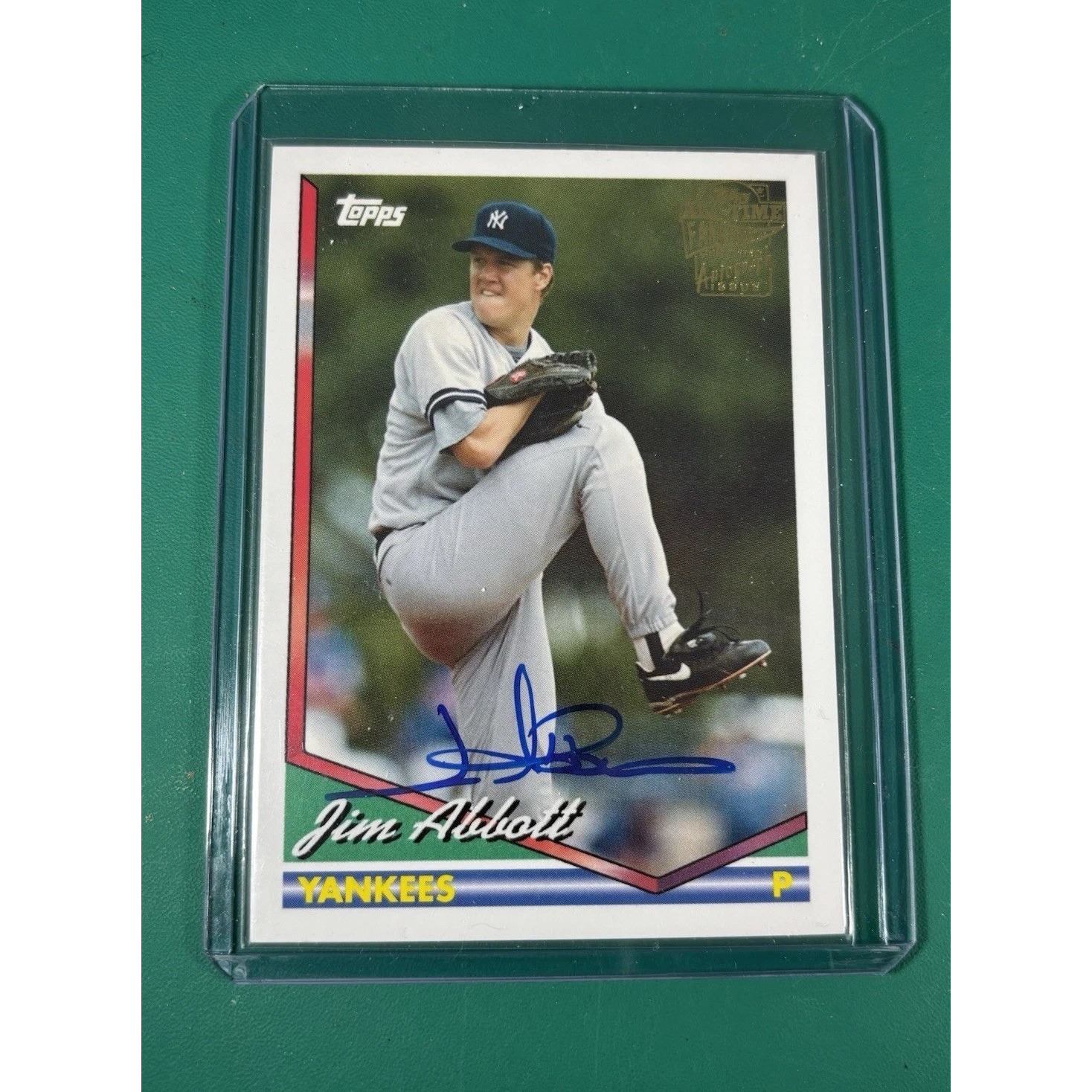 JIM ABBOTT 2005 Topps All Time Fan Favorites Certified Auto Yankees On Card