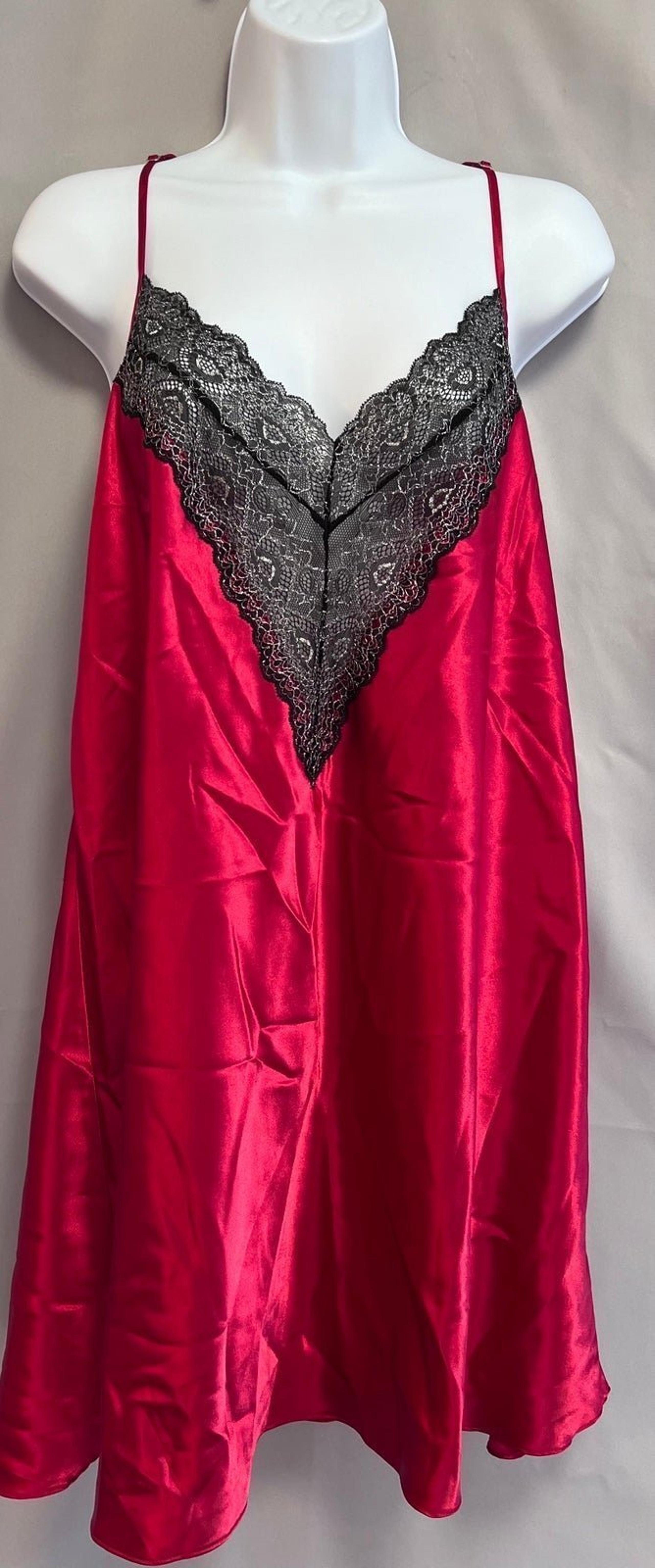 Thalia Sodi Intimates Pink Black Lace Bodice Sexy Lingerie Nightgown Sz XXL