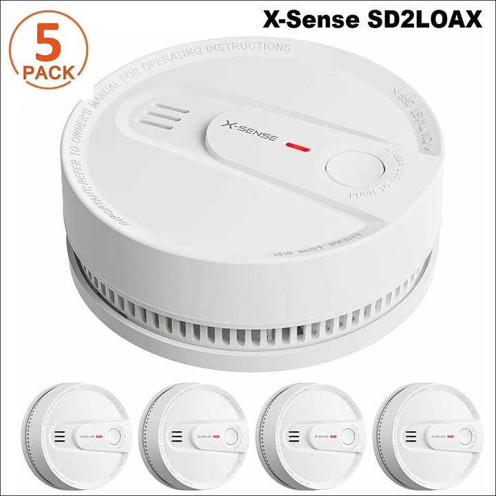 X-Sense(5 Pack) Smoke Detector Alarm SD2LOAX -10 Year Battery
