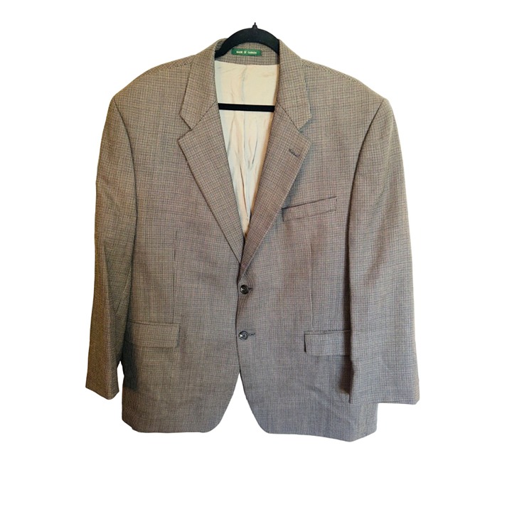 Lauren Ralph Lauren Mens 100% Wool Tweed Blazer Beige Brown Size 50R Big Tall