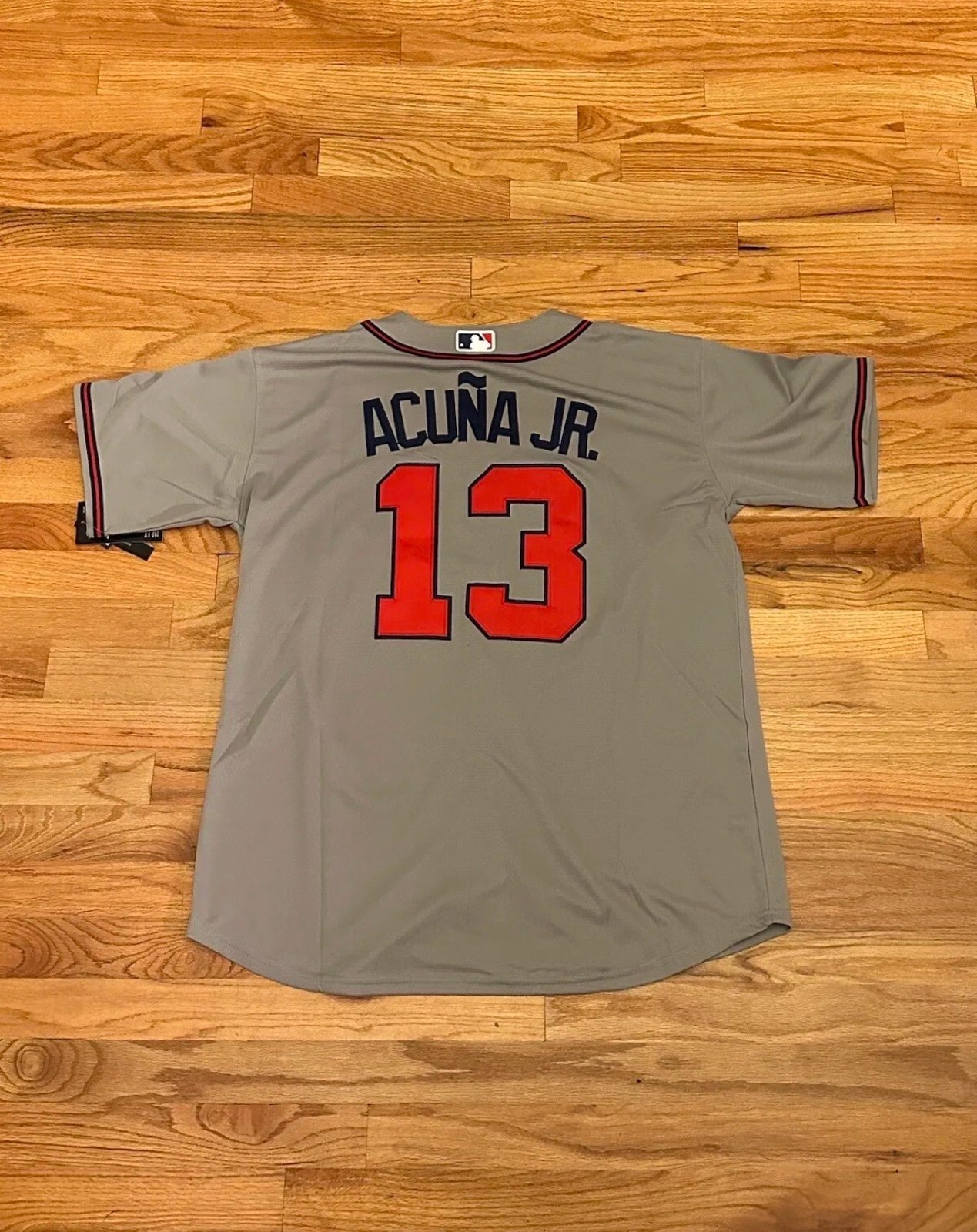 Ronald Acuna Jr. #13 Gray YOUTH MEDIUM & Adult Red MEDIUM