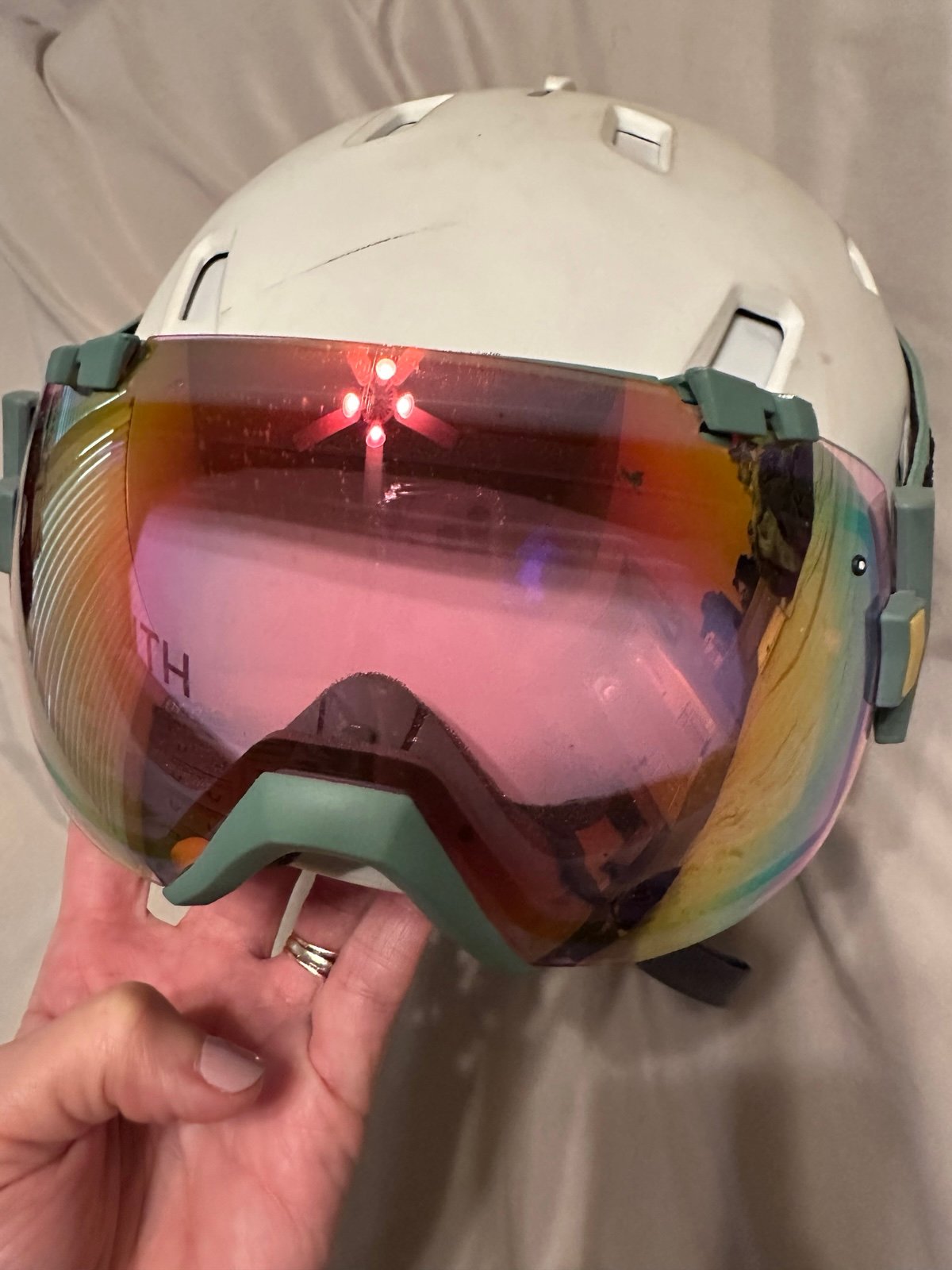 Smith women’s ski helmet and goggles