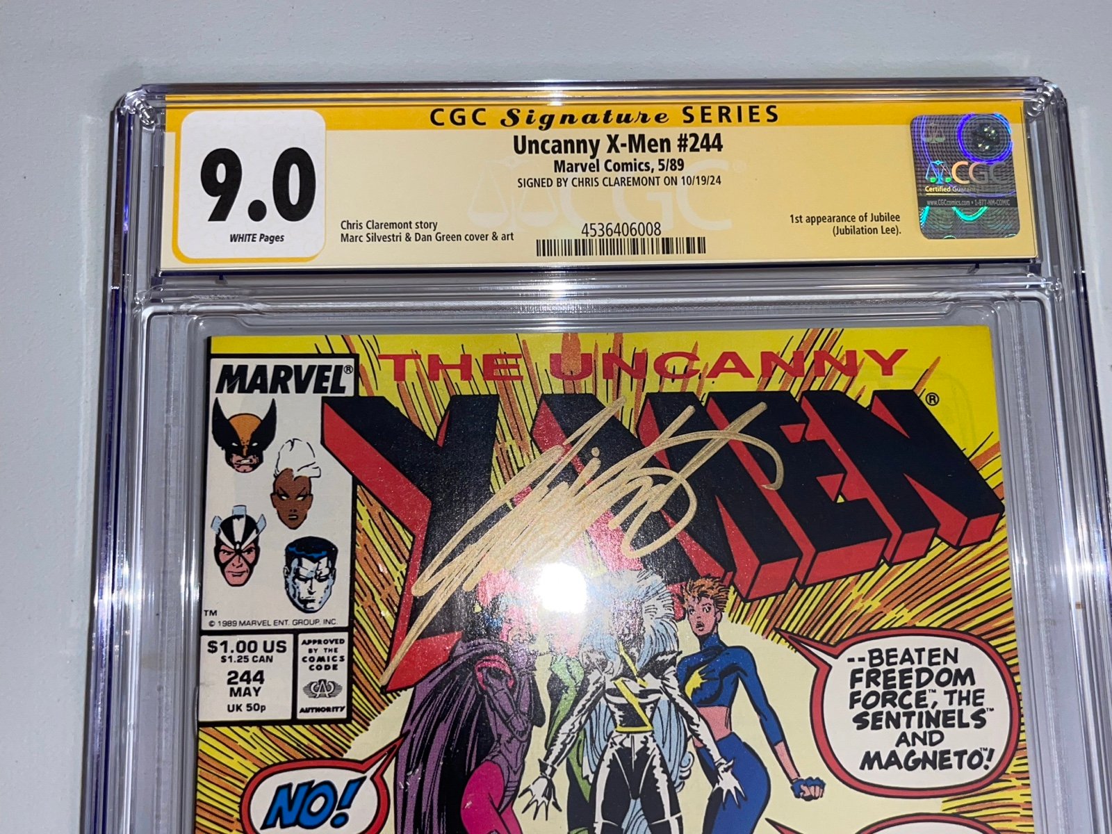 UNCANNY X-MEN #244 CGC SS 9.0 1st JUBILEE! Signed by CHRIS
