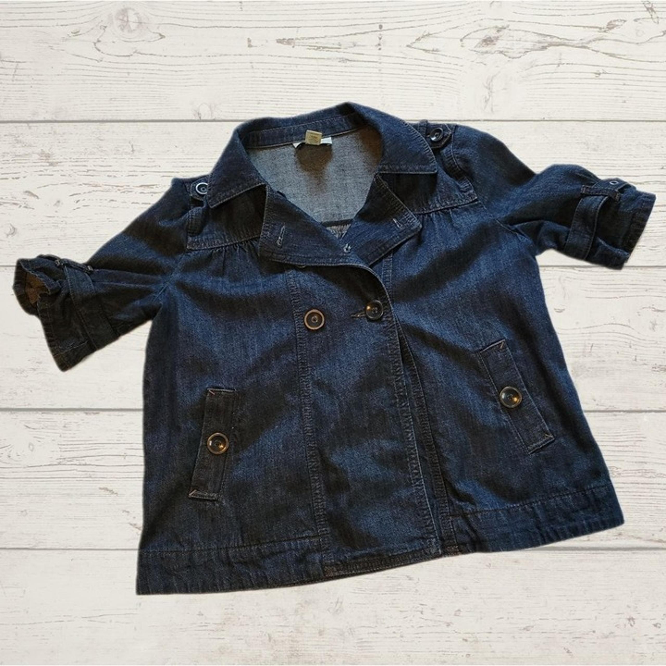 ANN TAYLOR LOFT Petites Ruffled Jean Jacket Denim Size XSP XSmall