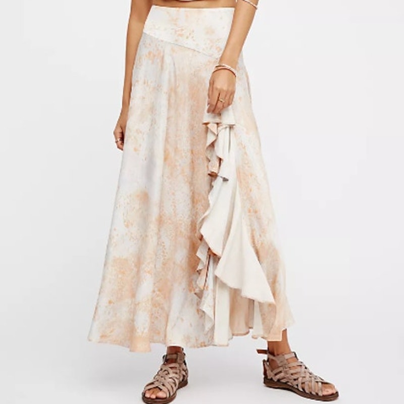 Free People SZ 4 Gardenia Print Maxi Skirt