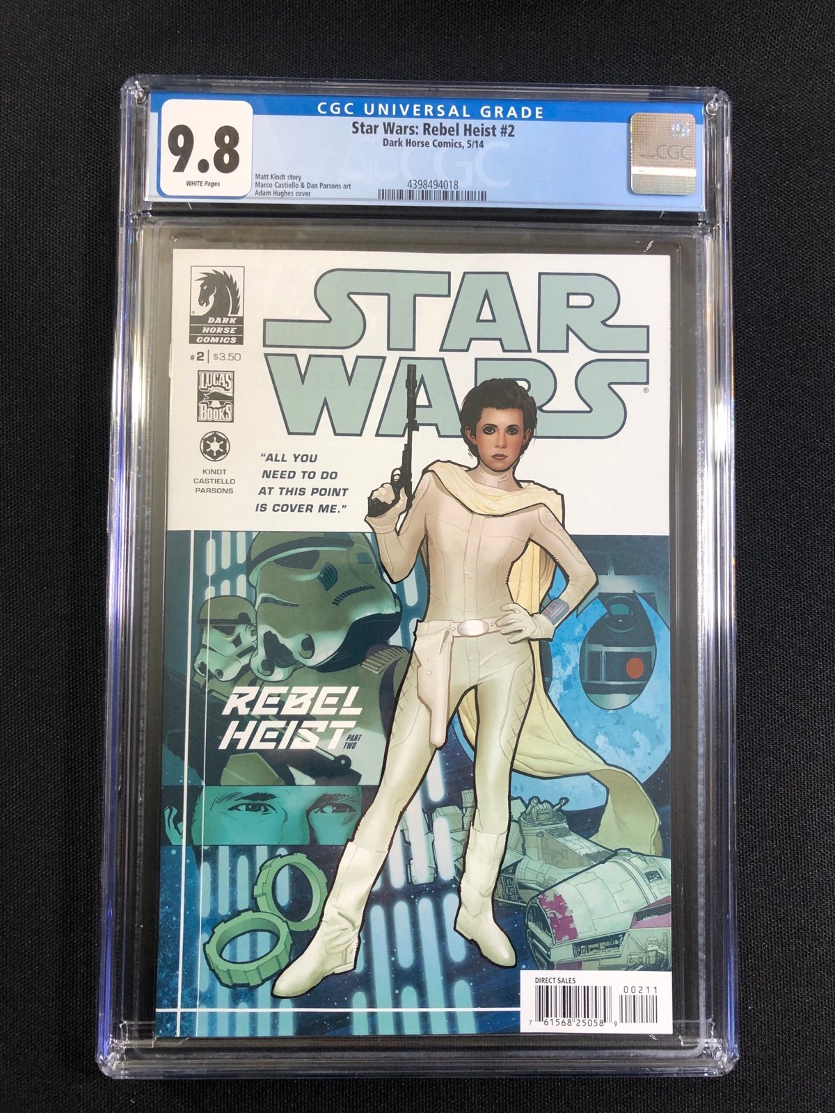 CGG 9.8 STAR WARS REBEL HEIST #2 PRINCESS LEIA ADAM HUGHES COVER ART SEXY 2014