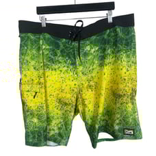 Pelagic High Performance Board Short Size 40 Green Yellow Blue