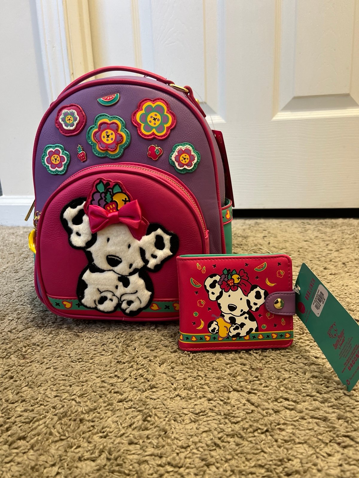 Sanrio Spottie Dottie Floral Color Block Mini Backpack & Wallet