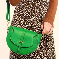 Viral TikTok Bag! Italian Leather in Green - Like New!