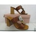 NIB MIU MIU PRADA 5XX443 BROWN LEATHER CRYSTALS JEWELED FLOWER MULES SANDALS 37