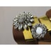 NIB MIU MIU PRADA 5XX443 BROWN LEATHER CRYSTALS JEWELED FLOWER MULES SANDALS 37