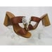 NIB MIU MIU PRADA 5XX443 BROWN LEATHER CRYSTALS JEWELED FLOWER MULES SANDALS 37